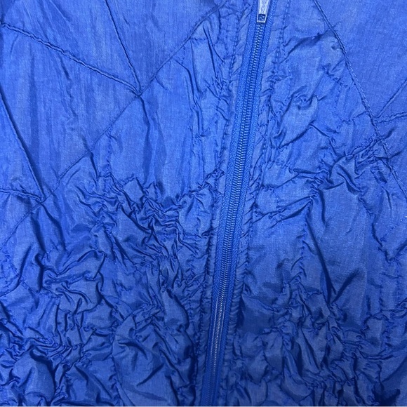Vintage Blue Crinkle Zip Jacket Sports Accent Size Large - Picture 7 of 12